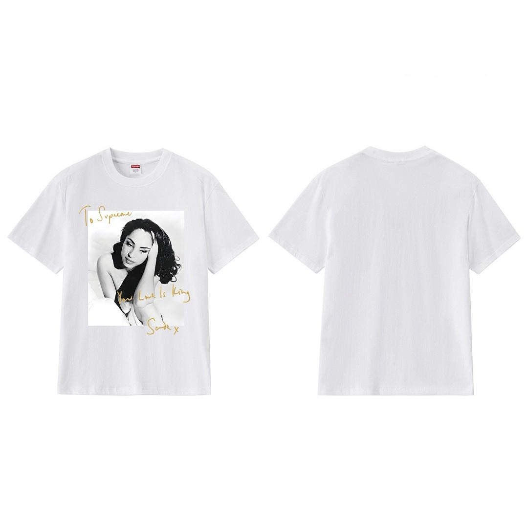 款号M211P40💰 Supreme 17SS Sade Tee 萨德 歌手人物照 签名 圆领潮流短袖T恤 宽松版型 采用260克精梳棉双纱 从面料到辅料全部三标齐全跟足ZP 进口松井公司浆料印花 - view 8