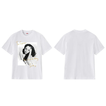 款号M211P40💰 Supreme 17SS Sade Tee 萨德 歌手人物照 签名 圆领潮流短袖T恤 宽松版型 采用260克精梳棉双纱 从面料到辅料全部三标齐全跟足ZP 进口松井公司浆料印花 - view 8