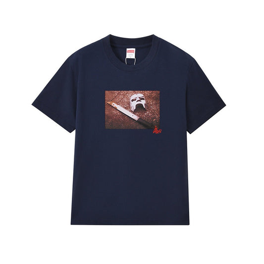 款号M215P40💰 SupxMFDOOM FW23款面具背面手写字母印花纯棉圆领短袖男女同款 宽松版型 采用260克精梳棉双纱 从面料到辅料全部三标齐全跟足ZP 进口松井公司浆料印花绝不开裂 - view 1