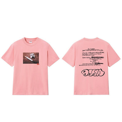 款号M215P40💰 SupxMFDOOM FW23款面具背面手写字母印花纯棉圆领短袖男女同款 宽松版型 采用260克精梳棉双纱 从面料到辅料全部三标齐全跟足ZP 进口松井公司浆料印花绝不开裂 - view 6