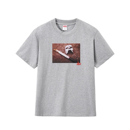 款号M215P40💰 SupxMFDOOM FW23款面具背面手写字母印花纯棉圆领短袖男女同款 宽松版型 采用260克精梳棉双纱 从面料到辅料全部三标齐全跟足ZP 进口松井公司浆料印花绝不开裂 - view 8