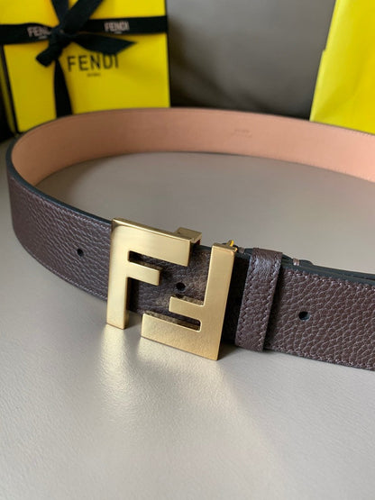 Men's Fendi Leather Belt | FF Double Buckle | Dress & Casual