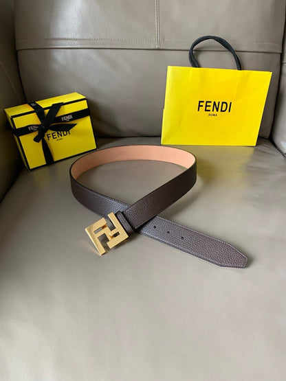 Men's Fendi Leather Belt | FF Double Buckle | Dress & Casual