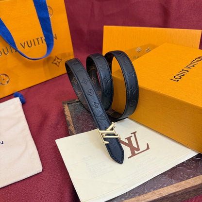 Louis Vuitton Monogram Belt – LV Initiales Gold Buckle | Women’s Luxury